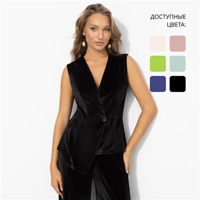 Жилет бархатный, Стильный лидер (чёрный бархат)