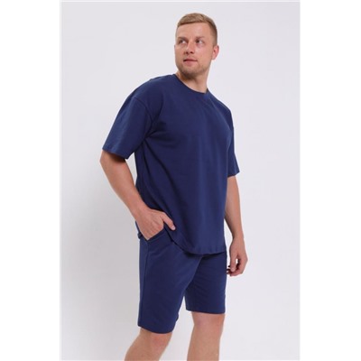 Костюм мужской футболка_шорты (Синий)