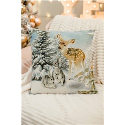 Наволочка 45х45 Олень и два зайца