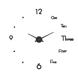 Часы настенные интерьерные, 3d «Аба», плавный ход, наклейка, большие, d-70 см