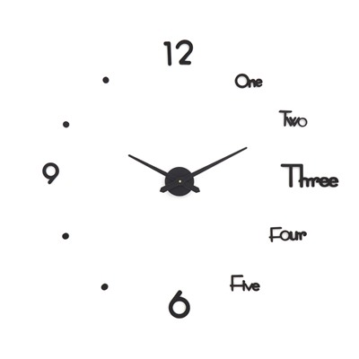 Часы настенные интерьерные, 3d «Аба», плавный ход, наклейка, большие, d-70 см