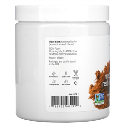 Now Foods, средиземноморская красная глина в порошке, 397 г (14 унций)