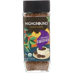 Highground Coffee, Органический растворимый кофе, средний, 100 г