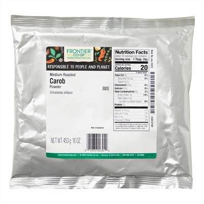 Frontier Natural Products, Цератония, кэроб, порошок  средней обжарки, 453 г