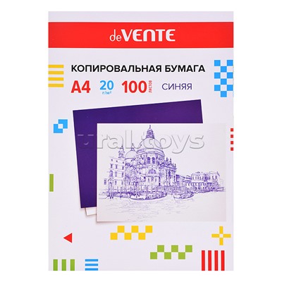 Копировальная бумага A4 100 л в картонной папке, синяя