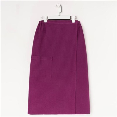 Полотенце банное Этель «Парео» с карманом 80×140 см цв. темная сирень, 100% хл, вафля 240 г/м²