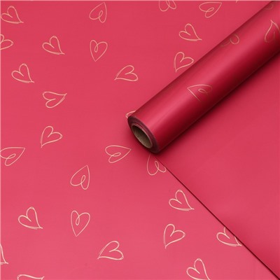 Пленка для цветов и букетов, 57±1 см ×10 м, красный, 65 мкм