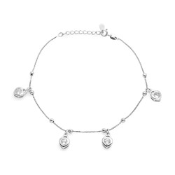 Браслет на ногу из серебра куб.циркон., ТБН-21