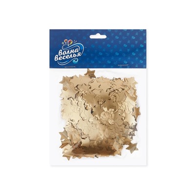 Конфетти «Звезда», золото, хром, 1.5 см, 50 г