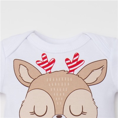 Боди детское «Крошка Я. Оленёнок», рост 62-68 см, белое