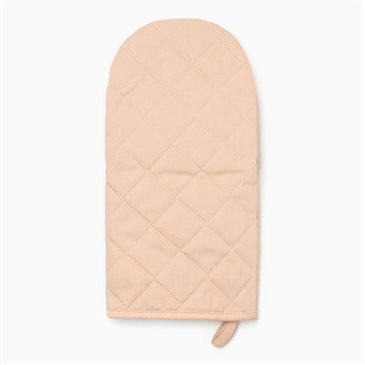 Варежка-прихватка «Этель» Kitchen, бежевая, 15×28 см, саржа, 100% хлопок