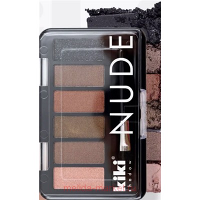 Kiki Тени для век shadow Nude 6 цветов тон 901 бежевый песочный черный