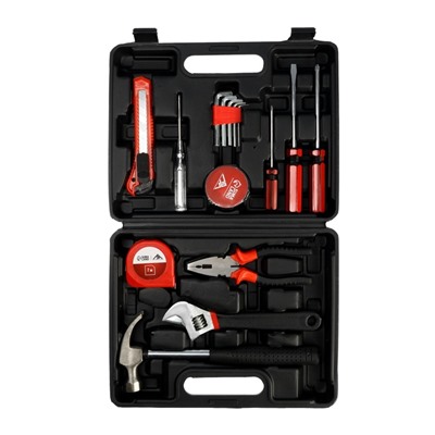 Набор инструментов в кейсе ЛОМ, в подарочной упаковке «НОВЫЙ ГОД», 15 предметов