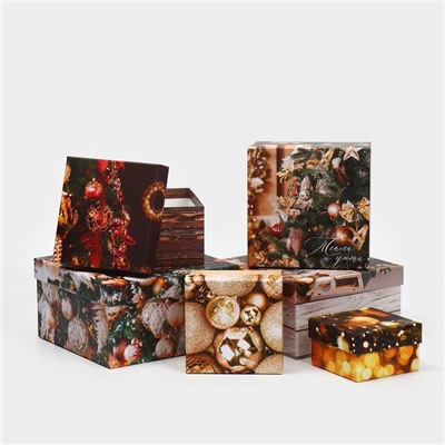 Набор подарочных коробок 6 в 1 «С Новым годом», 10×10×6 - 20×20×11 см