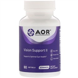 Advanced Orthomolecular Research AOR, Vision Support II, 60 мягких таблеток