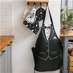 Кухонный набор 3 пр. «Джентльмен», фартук 60×70 см, прихватка 20×20 см, полотенце 35×60 см