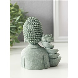 Подставка для благовоний «Будда и фонтан с лотосом», песчаник, стелющийся дым, 7×10.5×13 см