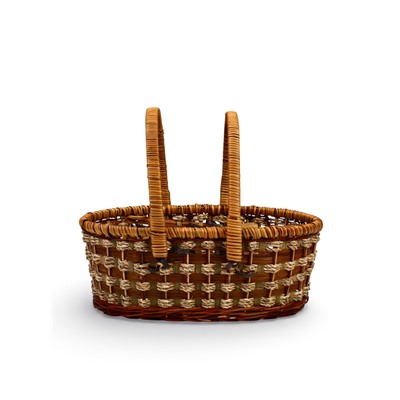 Корзина плетеная для хранения «Пикник», 33×24×13 см, ручка h=16 см, лоза, коричневая