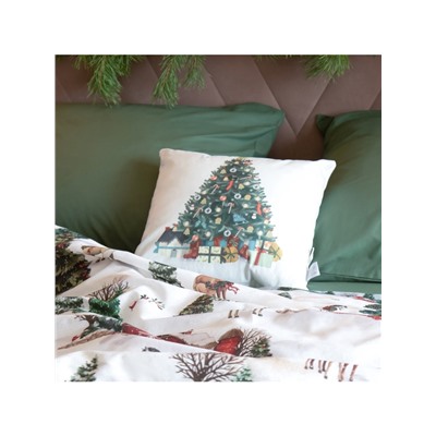 Подушка декоративная новогодняя «Этель. Елочка с подарками», 40×40 см, велюр