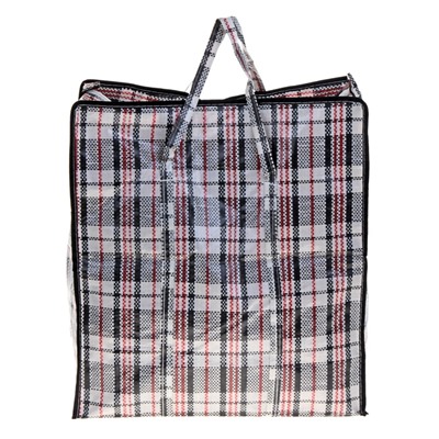 Сумка хозяйственная на молнии, 45 л, 45×20×50 см, чёрная/белая