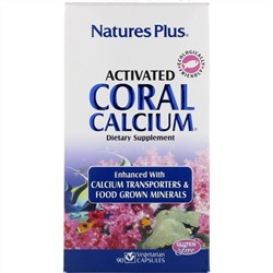 Nature's Plus, активированный коралловый кальций, 90 вегетарианских капсул