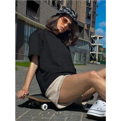 Футболка женская оверсайз черная Арт. 001 (Черный)