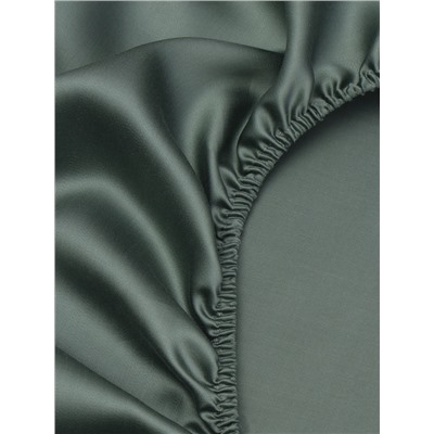 Простыня на резинке евро SL Home Tencel, 200×200+30 см, оливковая, тенсель
