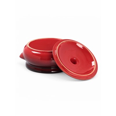 Горшочек для запекания Борисовская керамика «Красная», 700 мл, 18×16.5×9 см, красный