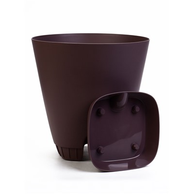 Горшок для цветов «Гранд», 15 л, d=29.5 см, h=31 см, пластиковый, с прикорневым поливом, фиолетовый