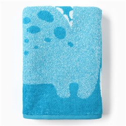 Полотенце махровое «Этель» Dinotime, 70×130 см, хлопок 100%, сине-белое