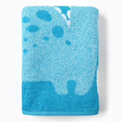 Полотенце махровое «Этель» Dinotime, 70×130 см, хлопок 100%, сине-белое