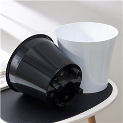 Кашпо для цветов со вставкой Santino «Арте», 5 л, пластик, бело-чёрный