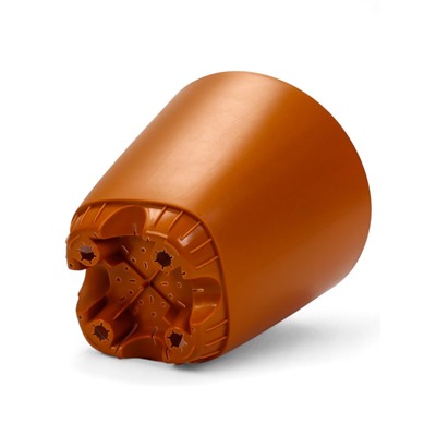 Горшок для цветов «Гранд», 4 л, d=19 см, h=20 см, пластиковый, с прикорневым поливом, коричневый