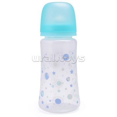 Бутылочка для кормления "Зверята" с широким горлом и  силиконовой соской молочной, 360 мл