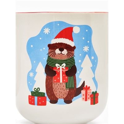 Кружка новогодняя керамическая «Подарок», 470 мл
