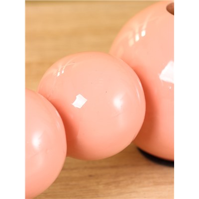 Подсвечник на 3 свечи «Бусы», с 7 сферами, 44×8×8 см, пудровый