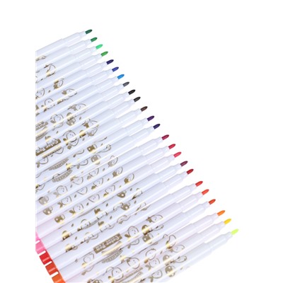 Фломастеры 24 цвета «Мышка», в пластиковом пенале с ручкой, вентилируемый колпачок