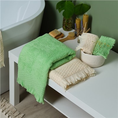 Полотенце махровое Love Life «Аморе» 50×90 см, молочный, 100% хл, 450 г/м²