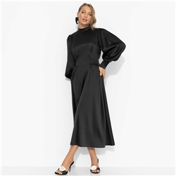 Платье приталенное из атласа, Притяжение элегантности (чёрная магия)