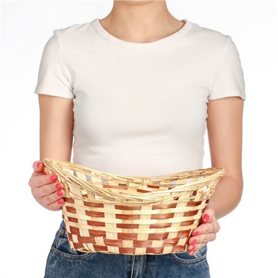 Корзина плетёная для хранения «Ладья», 32×23×10 см, бамбук