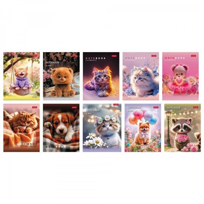 Записная книжка А6  24л клетка "Маленькие ушки" глянц.лам (091640) Хатбер