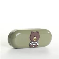 Футляр для очков на хлопушке, однотонный, размер 16×6×3.5 см, зелёный