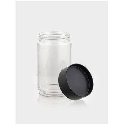 Ёмкость для сыпучих продуктов Asti, 1 л, прозрачный, крышка черная