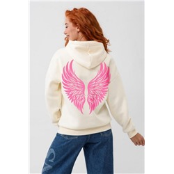 8578 толстовка женская оверсайз (Молочный_ангел)