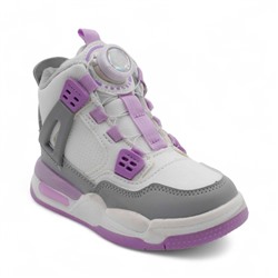 Кроссовки зимние на меху В7177-17 серо фиолетовые