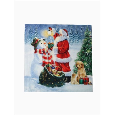 Набор новогодних салфеток «Этель. Рождественский вечер», 40×40 см - 4 шт., 100% хлопок, саржа 190 г/м²