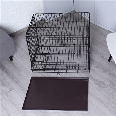 Клетка для собак №3 с металлическим поддоном, складная, 76×56×60 см