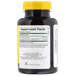 Nature's Plus, Лактобактерии Ацидофилус, 90 Капсул