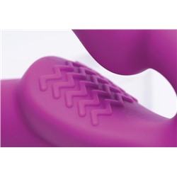 Ярко-розовый безремневой вибрострапон Evoke Vibrating Strapless Silicone Strap-on Dildo