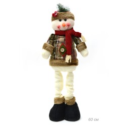 Новогоднее украшение Снеговик на телескопических ножках 38-43 см / Е150 /уп 60/
